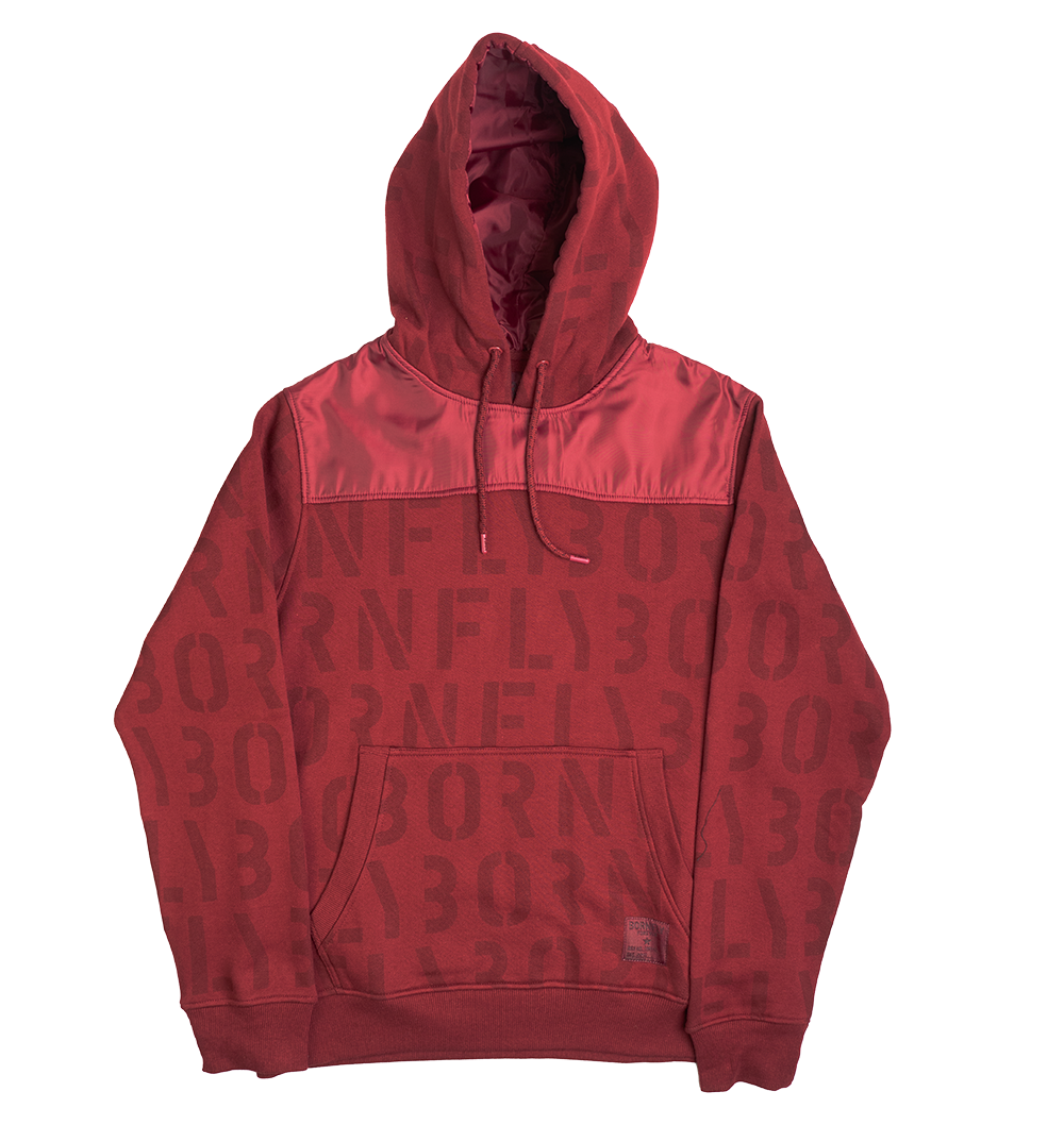 BORN FLY LOGO HOODIE BURGUNDY - 2210H4602