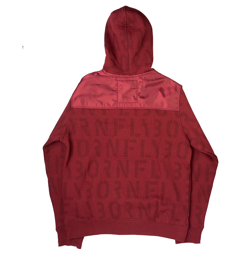 BORN FLY LOGO HOODIE BURGUNDY - 2210H4602