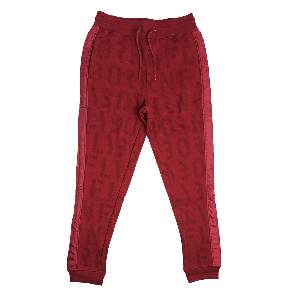 BORN FLY SWEATPANT JOGGERS BURGUNDY - 2210B4603