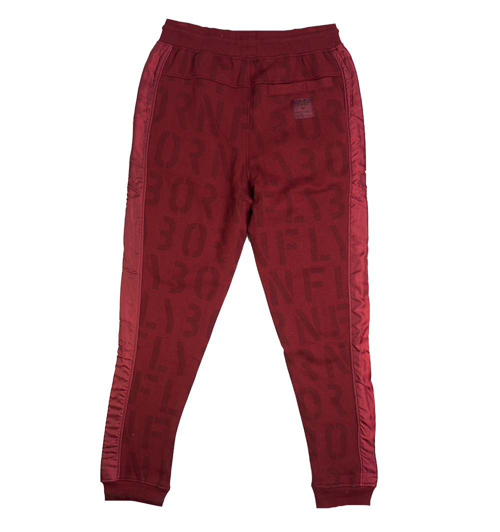 BORN FLY SWEATPANT JOGGERS BURGUNDY - 2210B4603