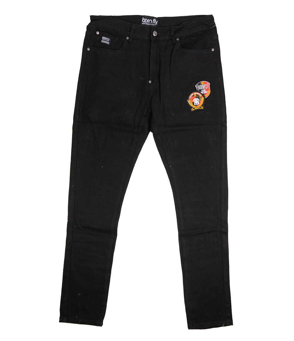 BORN FLY DENIM JEANS BLACK - B05D2754