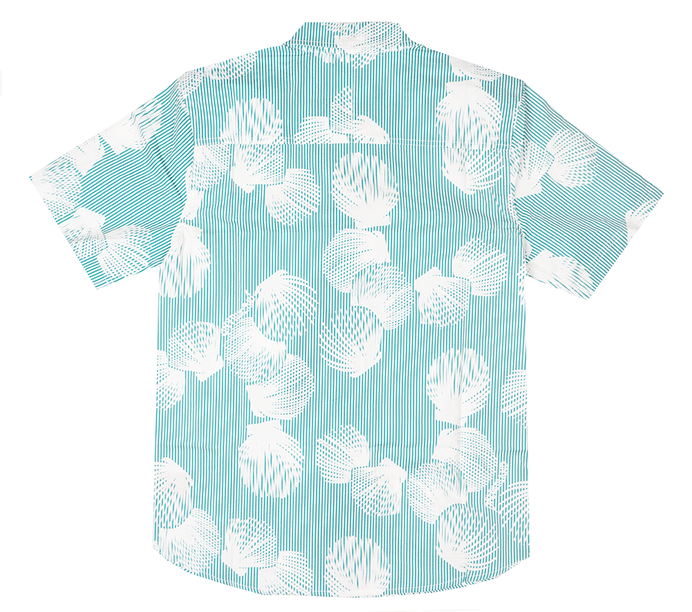 DREAMLAND BUTTON DOWN S/S SHIRT AQUA - D2305W0807