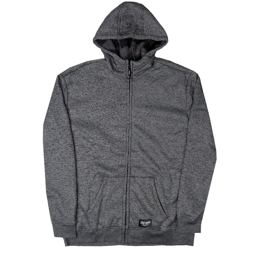 ZOO YORK SHERPA ZIP JACKET BLACK MARLED - ZY30H72BM