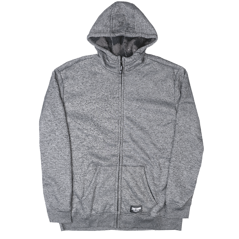 ZOO YORK SHERPA ZIP JACKET BLACK MARLED - ZY30H72BM