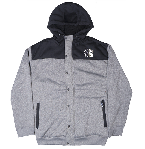 ZOO YORK LOGO SHERPA JACKET GREY MARLED - ZY30H60