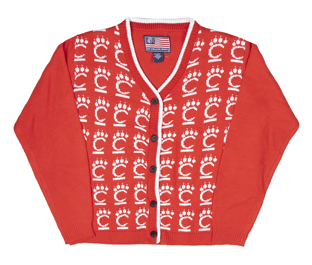 JOE COLLEGE SPORTS WOMENS KNIT CARDIGAN RED - JOECARDIGAN