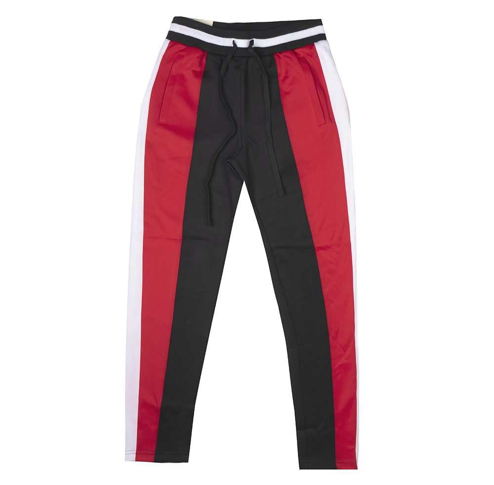 WOMEN'S AMERICAN BAZI TRACK PANTS RED/BLK - RJJ-7002