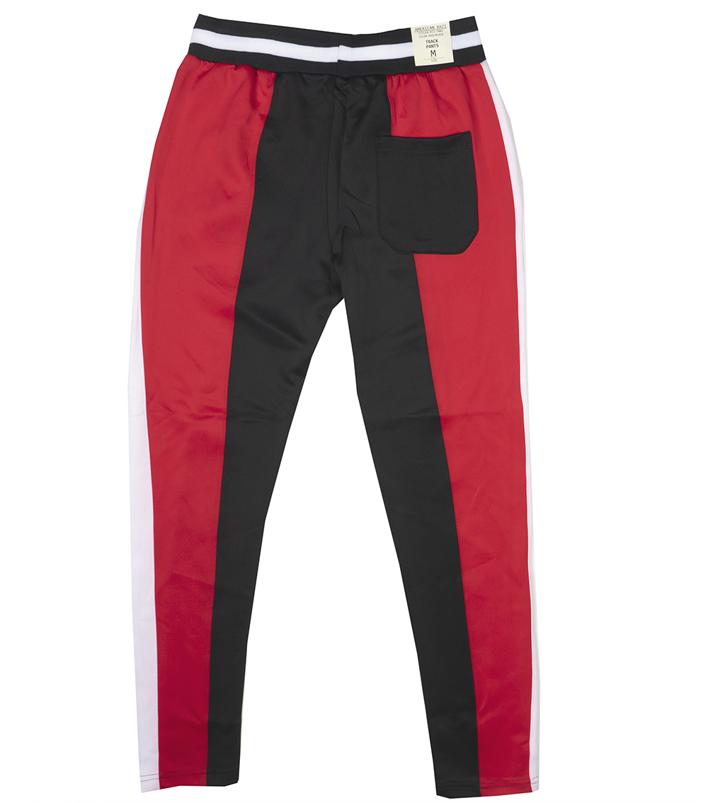 WOMEN'S AMERICAN BAZI TRACK PANTS RED/BLK - RJJ-7002