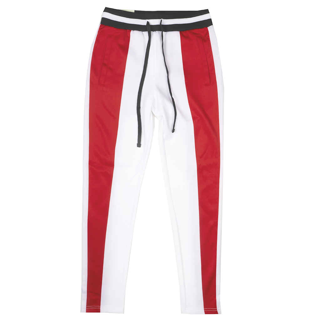 WOMEN'S AMERICAN BAZI TRACK PANTS RED/WHT - RJJ-7002