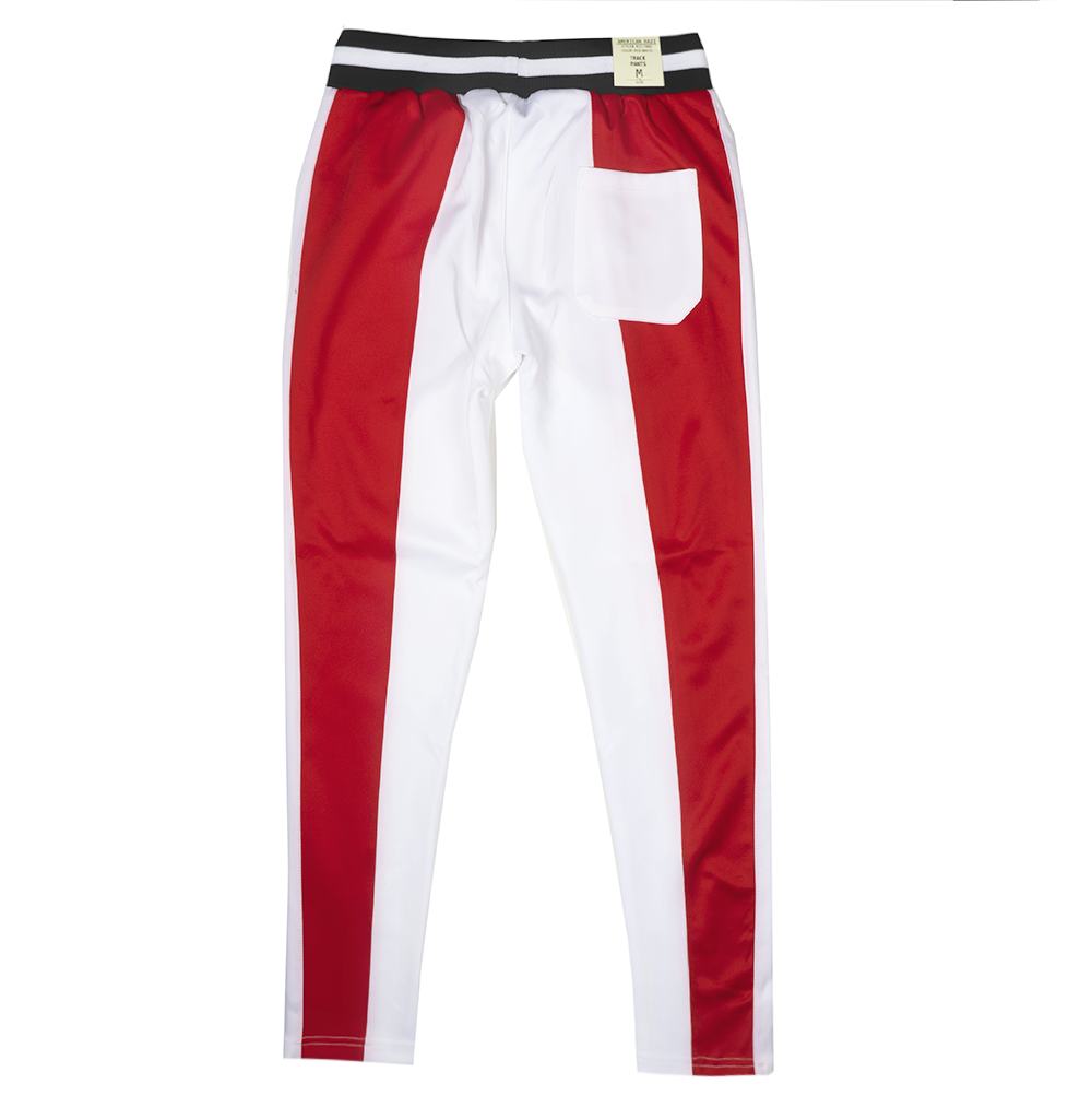 WOMEN'S AMERICAN BAZI TRACK PANTS RED/WHT - RJJ-7002