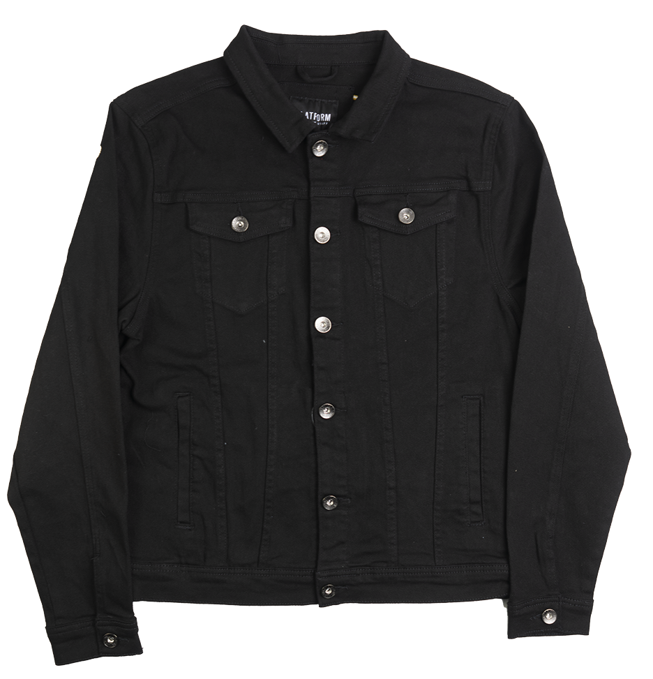 PLATFORM DENIM JACKET BLACK/GOLD - PJ300