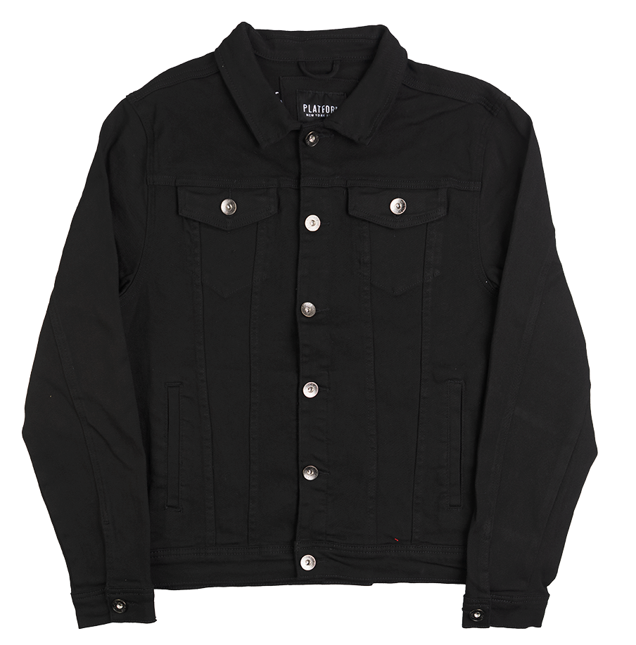 PLATFORM DENIM JACKET BLACK/WHITE PJ300