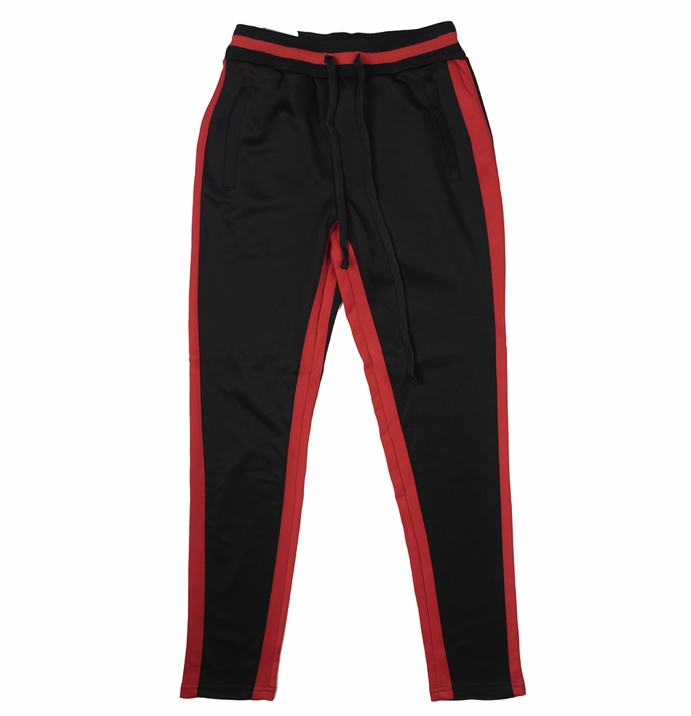 WOMEN'S AMERICAN BAZI TRACK PANTS BLK/RED - RJJ-7001