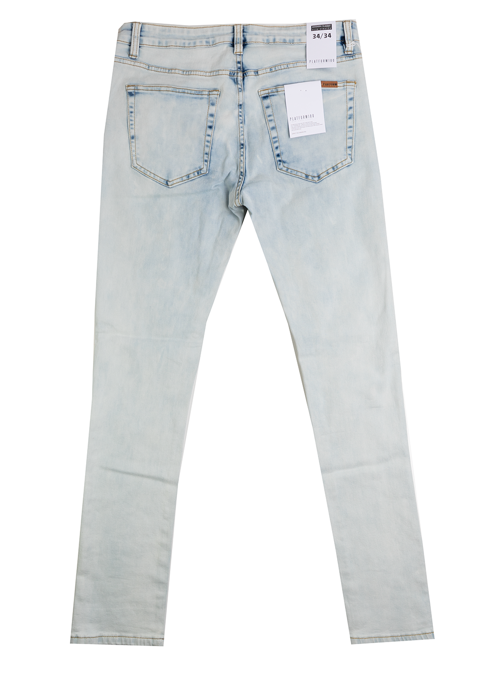 PLATFORM S DISTRESSED STRETCH JEANS BLEACH - PD1901