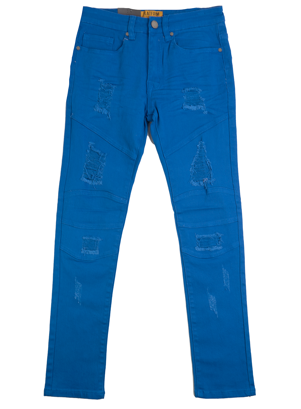 PLATFORM S DISTRESSED STRETCH JEANS ROYAL - PD1905