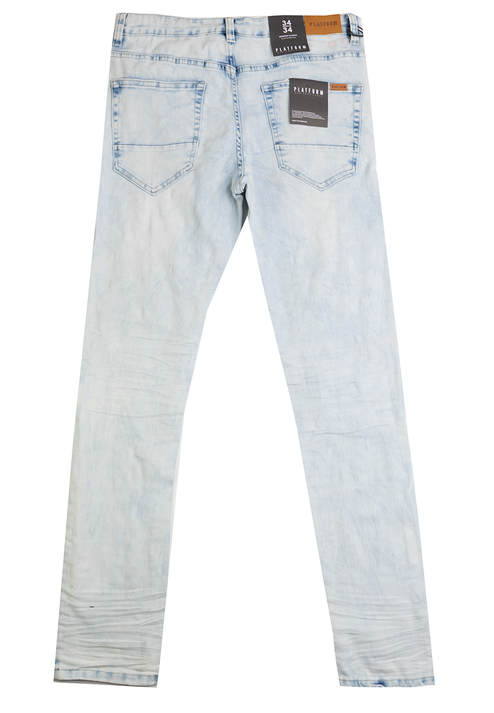 PLATFORM S DISTRESSED STRETCH JEANS ICE BLUE - PD1905