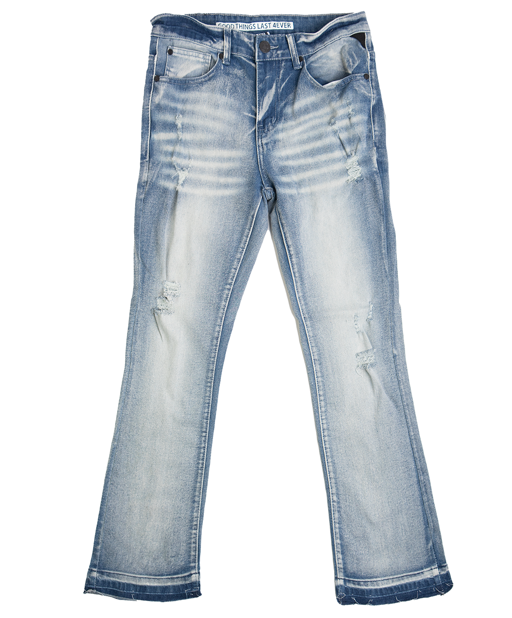 GOOD THINGS LAST 4EVER STACKED JEANS LT SAND - G231C-1270