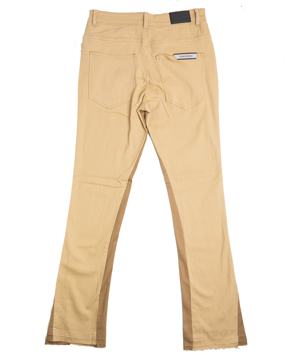 GOOD THINGS LAST 4EVER STACKED JEANS KHAKI - G231C-1271