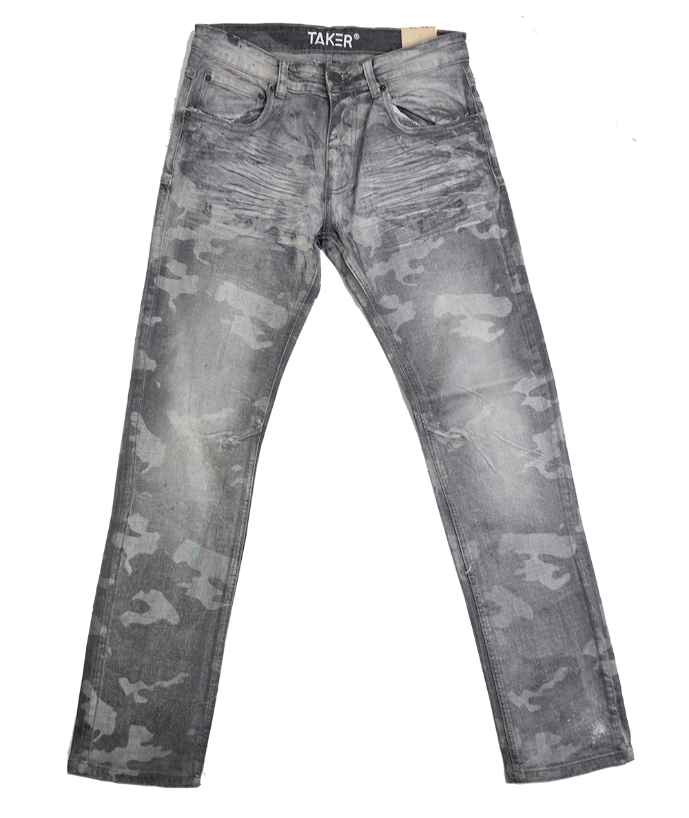 TAKER SLIM STRAIGHT FIT JEANS GRAY - T4028