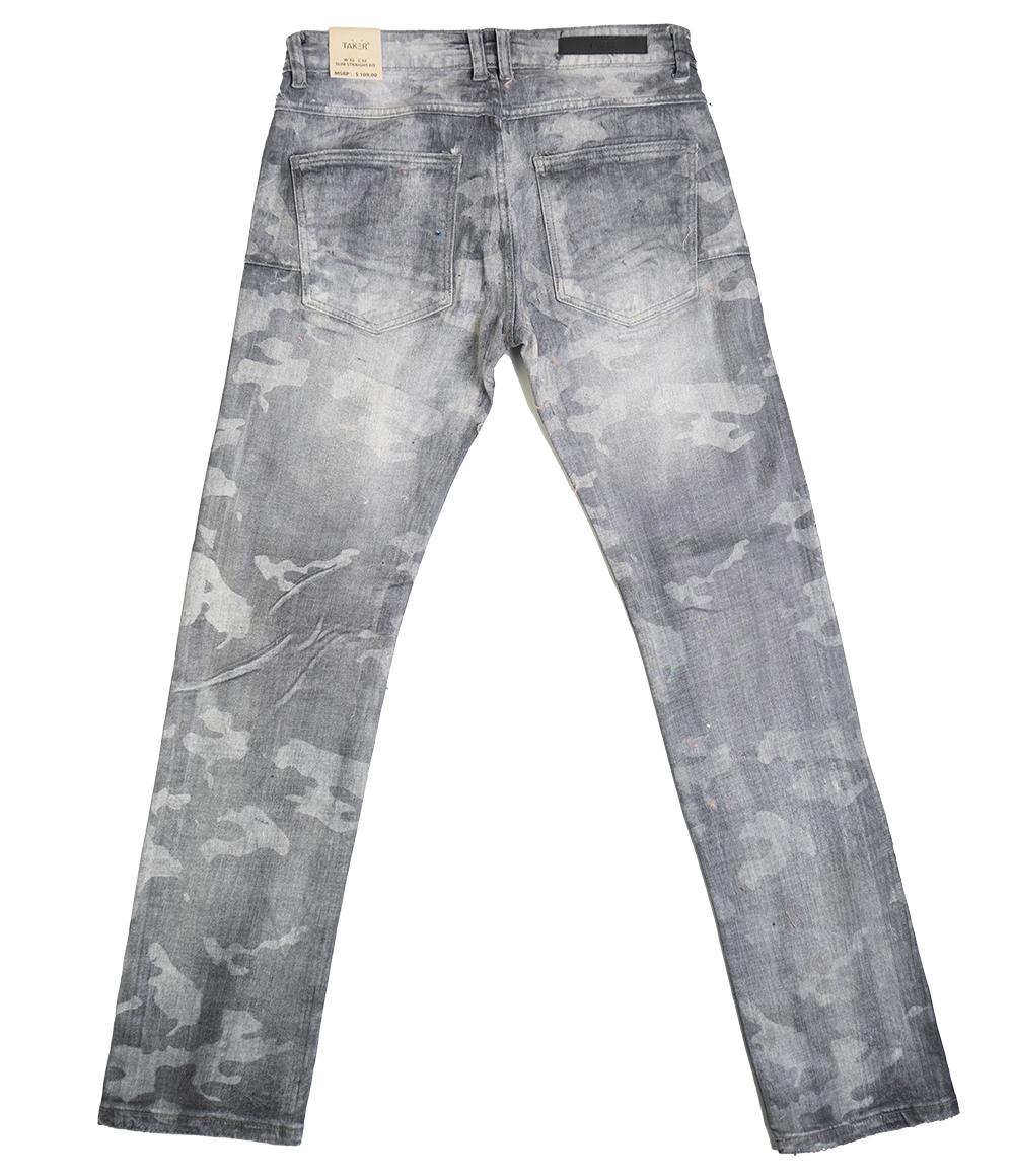 TAKER SLIM STRAIGHT FIT JEANS GRAY - T4028