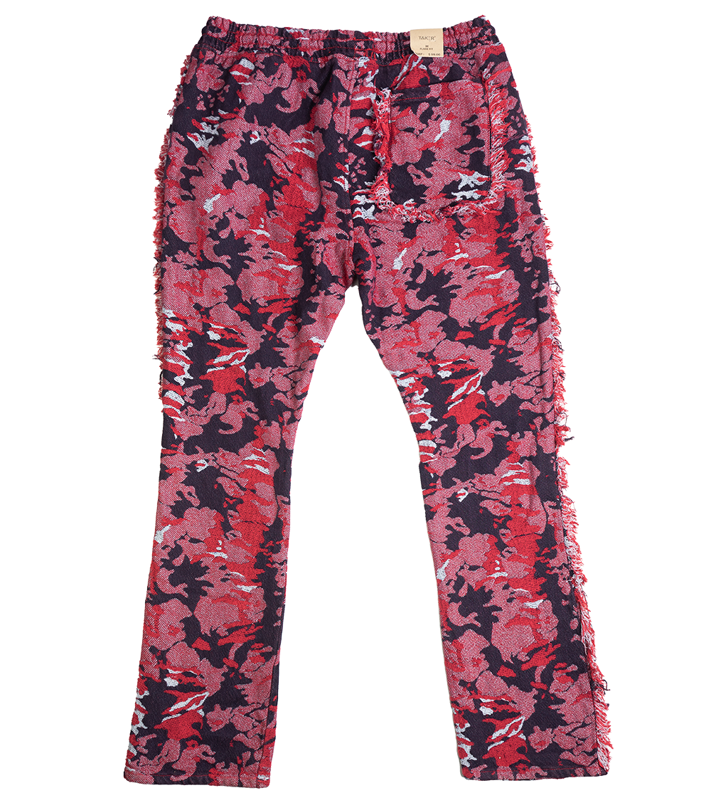 TAKER TAPESTRY SWEATPANTS CAMO RED - T4035