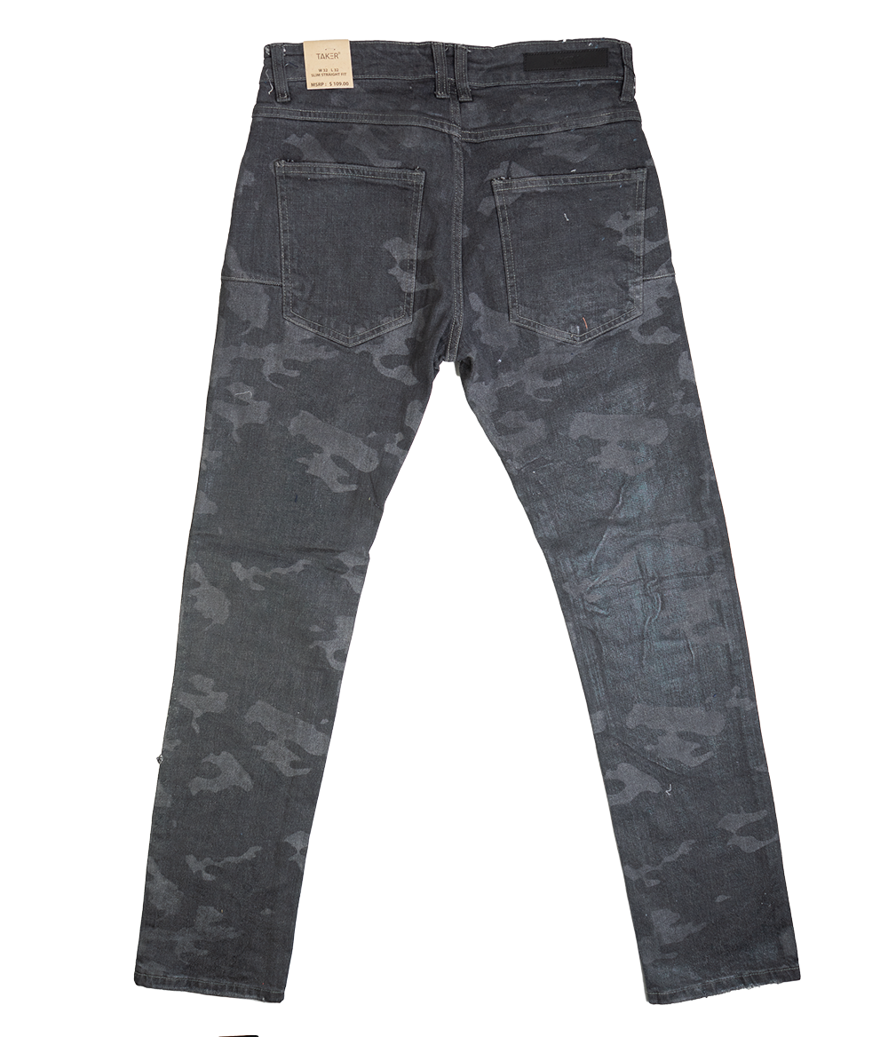 TAKER SLIM STRAIGHT FIT JEANS BLACK - T4028