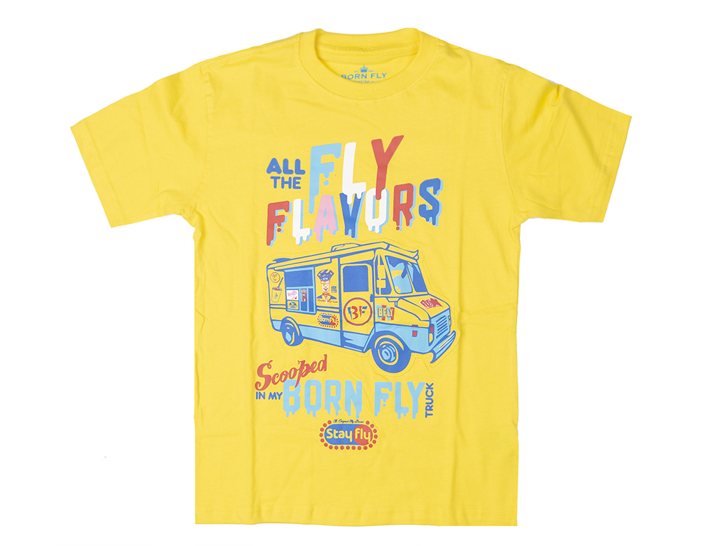 BORN FLY KIDS LOGO T-SHIRT YELLOW - B04C2713