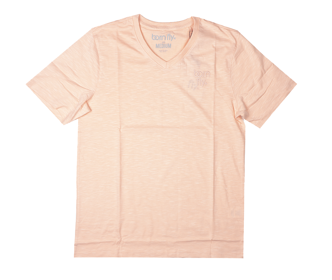 BORN FLY V NECK T-SHIRT CORAL - 2305T4741