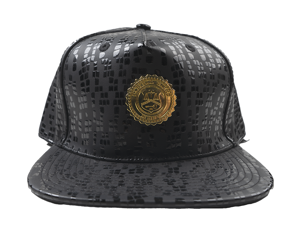 CAPITAL GAINS PATTERN STRAPBACK HAT BLACK - CG019