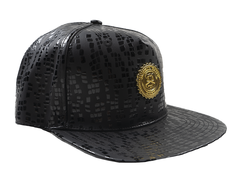 CAPITAL GAINS PATTERN STRAPBACK HAT BLACK - CG019