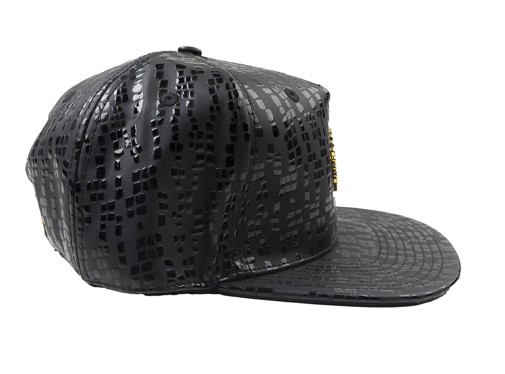 CAPITAL GAINS PATTERN STRAPBACK HAT BLACK - CG019