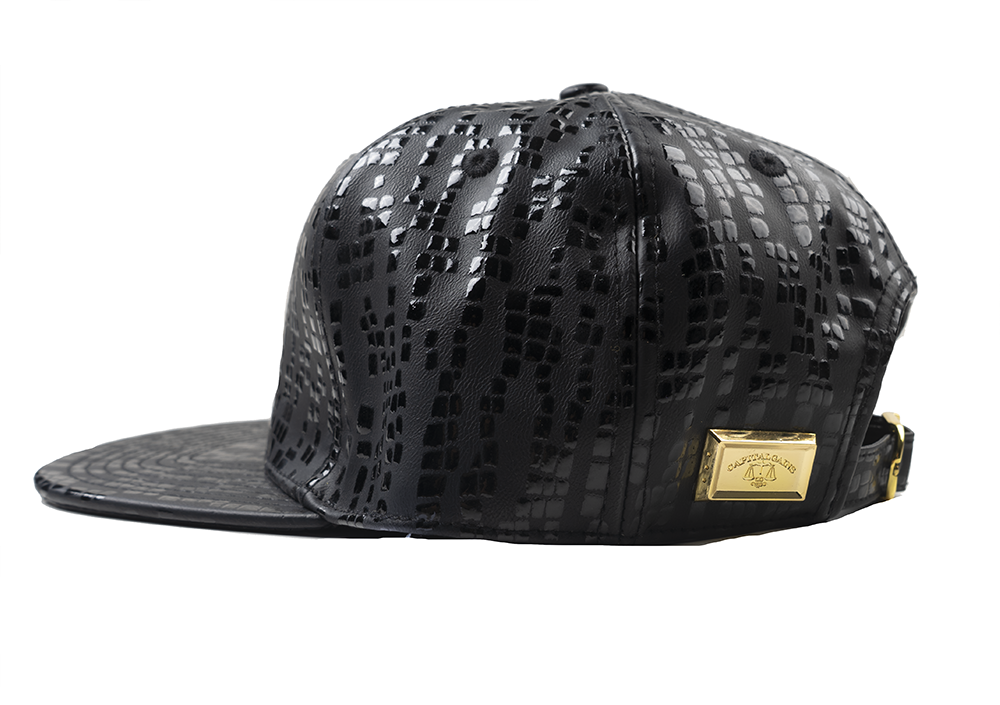 CAPITAL GAINS PATTERN STRAPBACK HAT BLACK - CG019