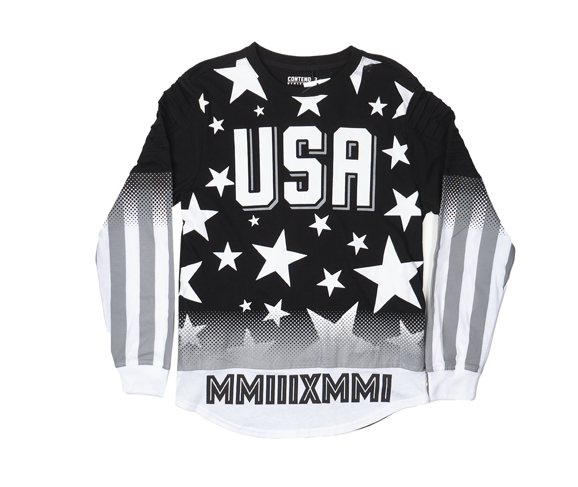 CONTENDER USA LONG SLEEVE SHIRT BLACK - 1KT86