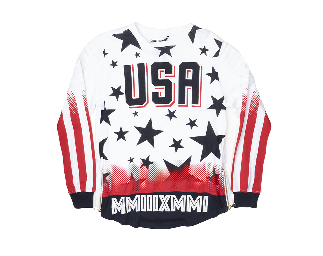 CONTENDER USA LONG SLEEVE SHIRT WHITE - 1KT86