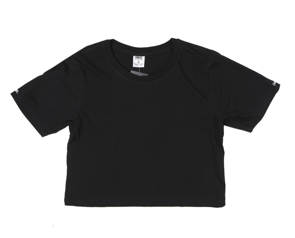 WOMENS CROOKS & CASTLES CROP TOP BLACK - 100LTS