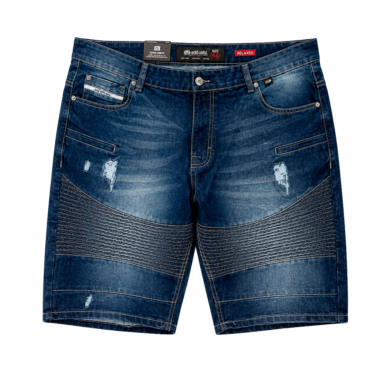 ECKO UNLTD MOTO DENIM SHORTS HOLE IN ONE - EO12D01OM