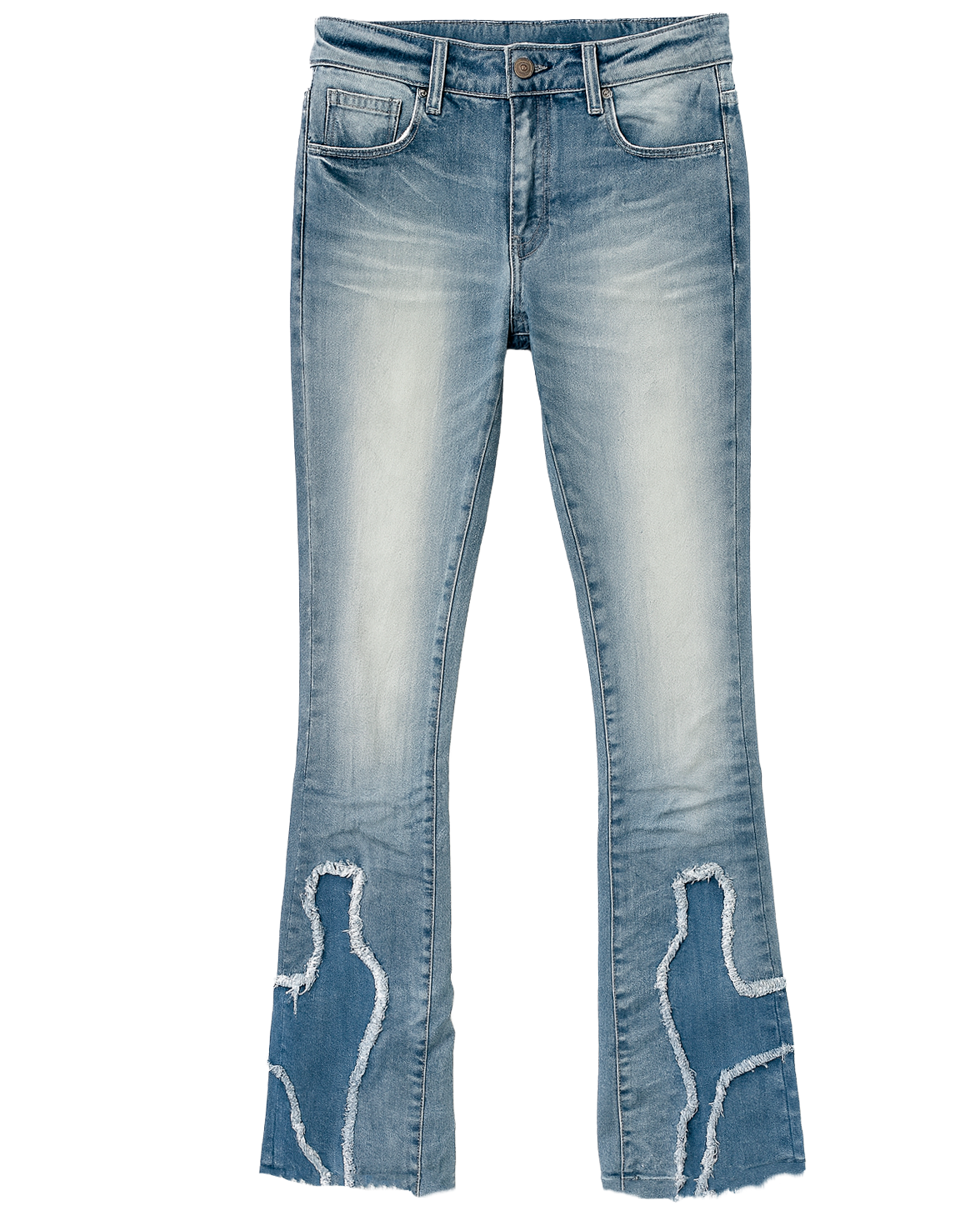 CRYSP DENIM STACKED FLAIR JEANS STONE WASHED - CRYSPHOL23-04