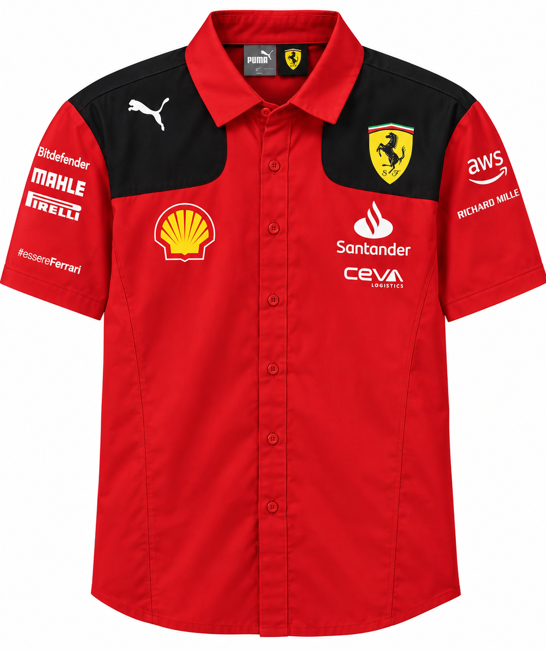 PUMA X FERRARI FORMULA 1 S/S BUTTON-DOWN RED - RESSO CORSA