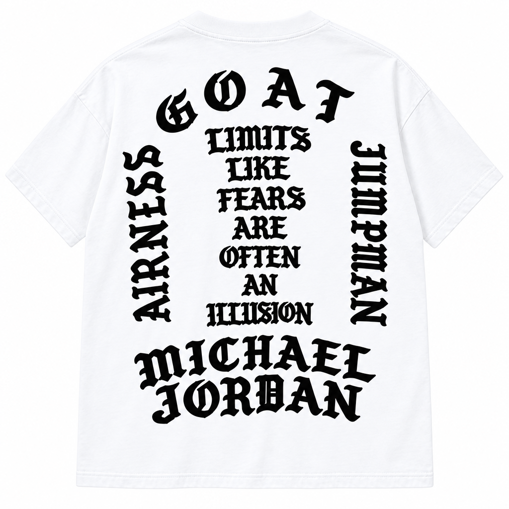 AUTHENTIC LEGENDS PUFF-PRINT T-SHIRT WHITE/BLACK - FEEL LIKE MIKE