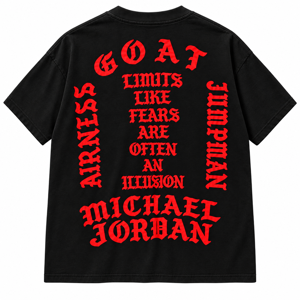AUTHENTIC LEGENDS PUFF-PRINT T-SHIRT BLACK/RED - FEEL LIKE MIKE