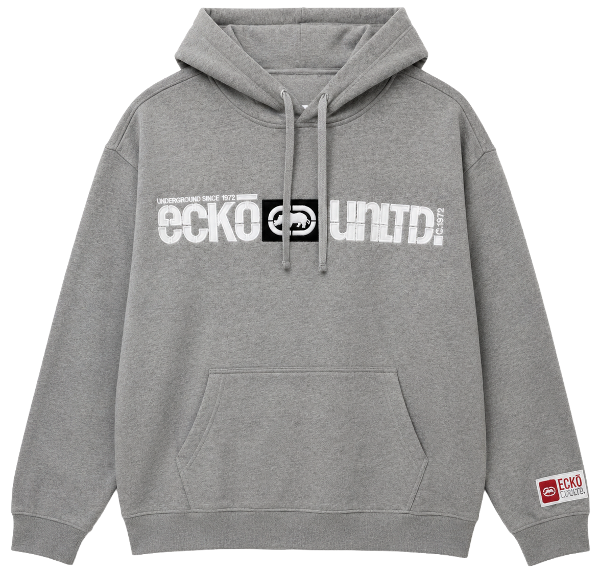 ECKO UNLTD FLEECE HOODIE GREY HEATHER - EO35H1521