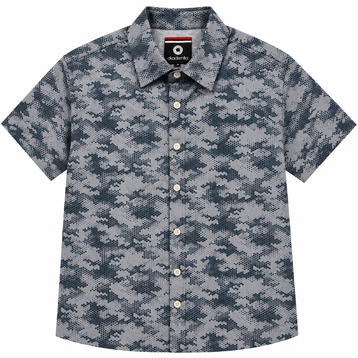 AKADEMIKS S/S BUTTON-DOWN SHIRT NAVY - A13SW11