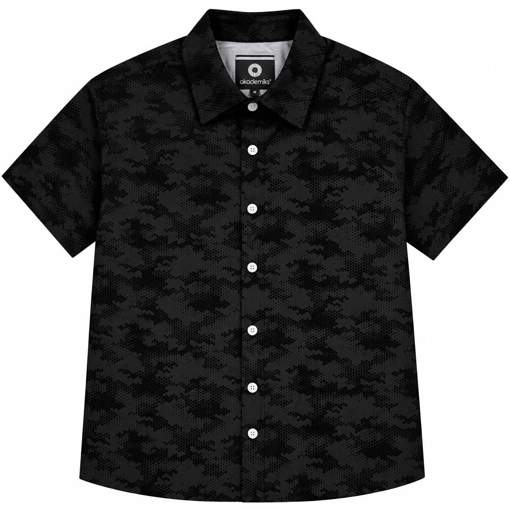AKADEMIKS S/S BUTTON-DOWN SHIRT BLACK - A13SW11