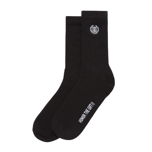 HONOR THE GIFT CREST RIBBED SOCKS BLACK - HTG230182