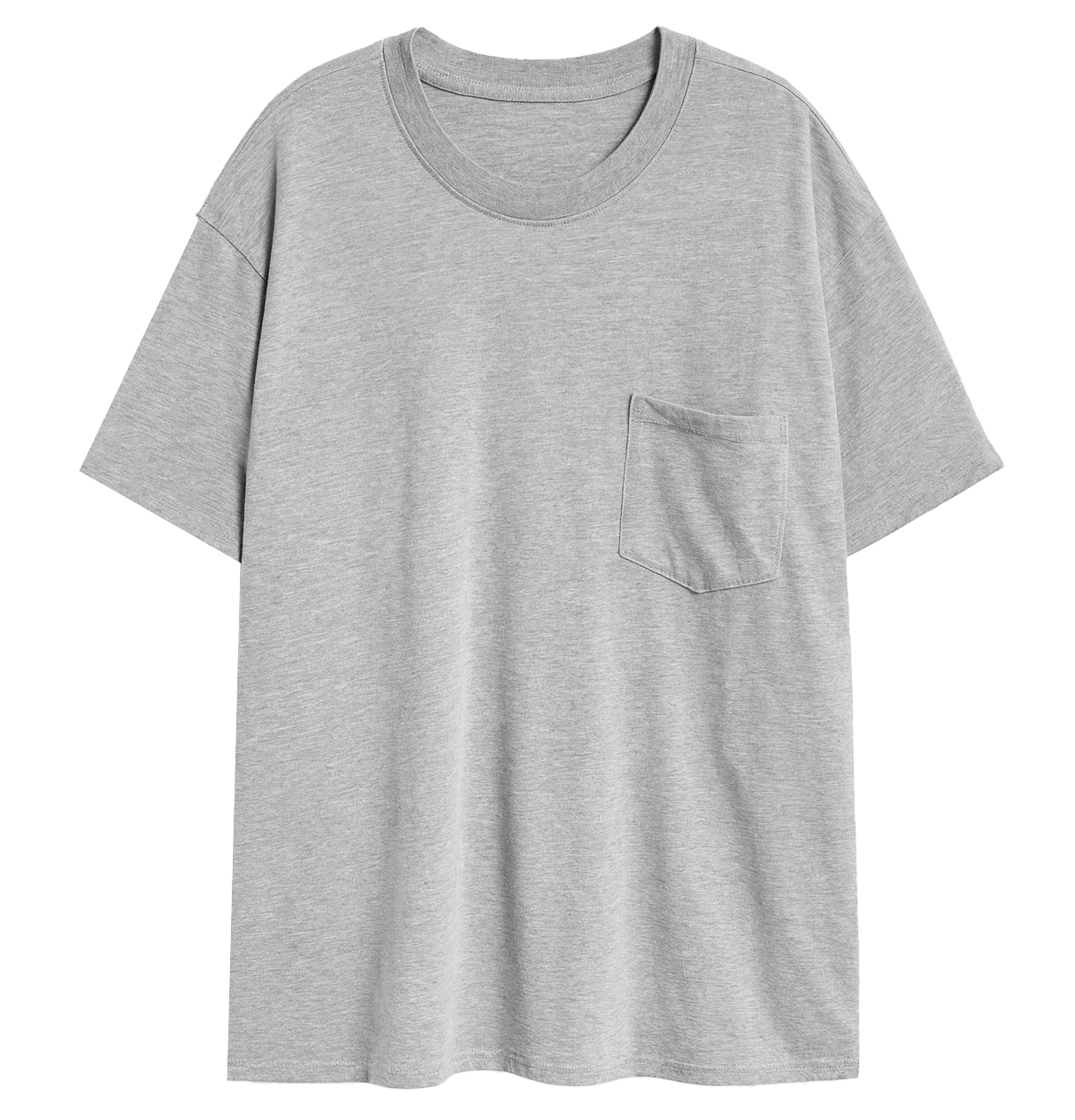 BLANK XLT PLUS SIZE POCKET T-SHIRT HTR GREY - PSSPRINTT