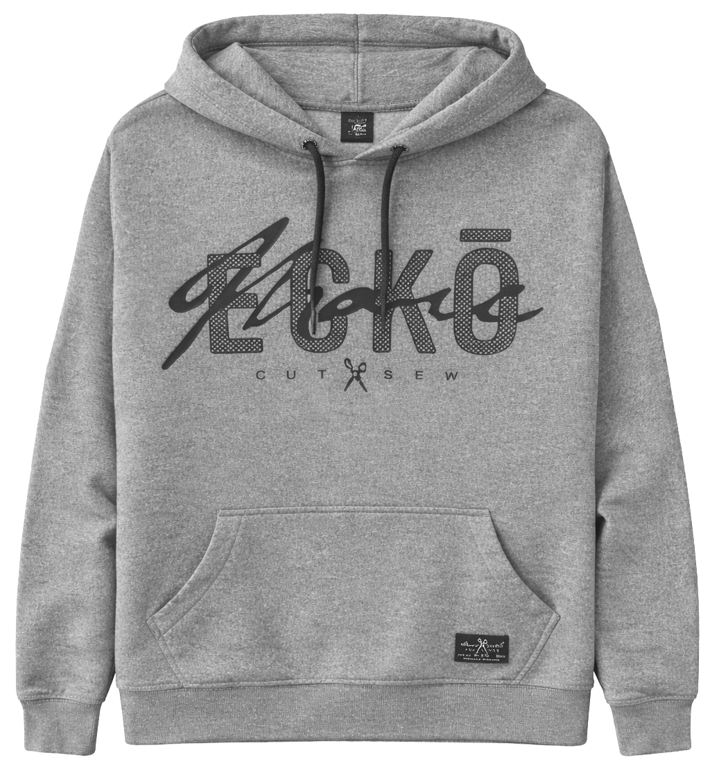 MARC ECKO FLEECE HOODIE GREY MARLED - MK8H0162