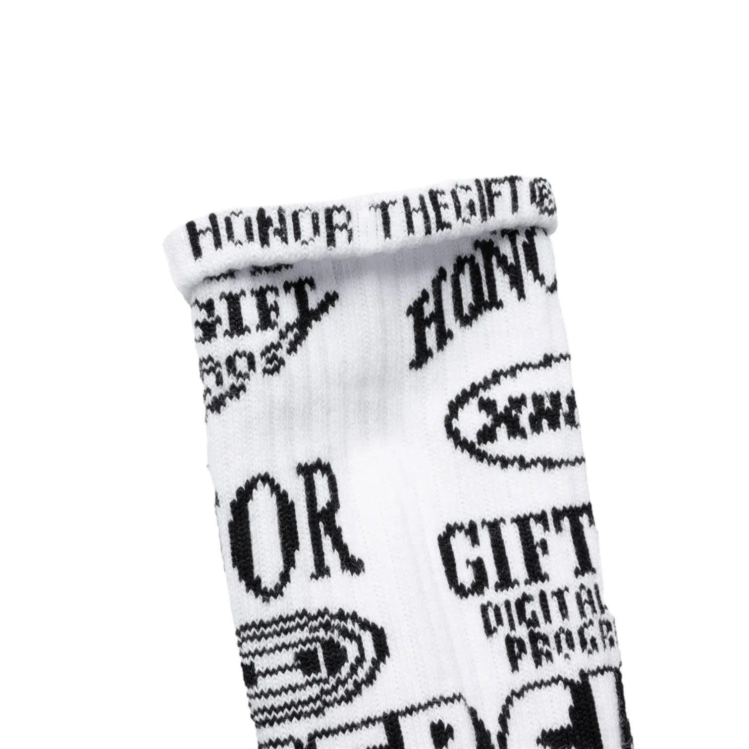 HONOR THE GIFT MIXED GRAPHIC RIBBED SOCKS WHITE - HTG240386