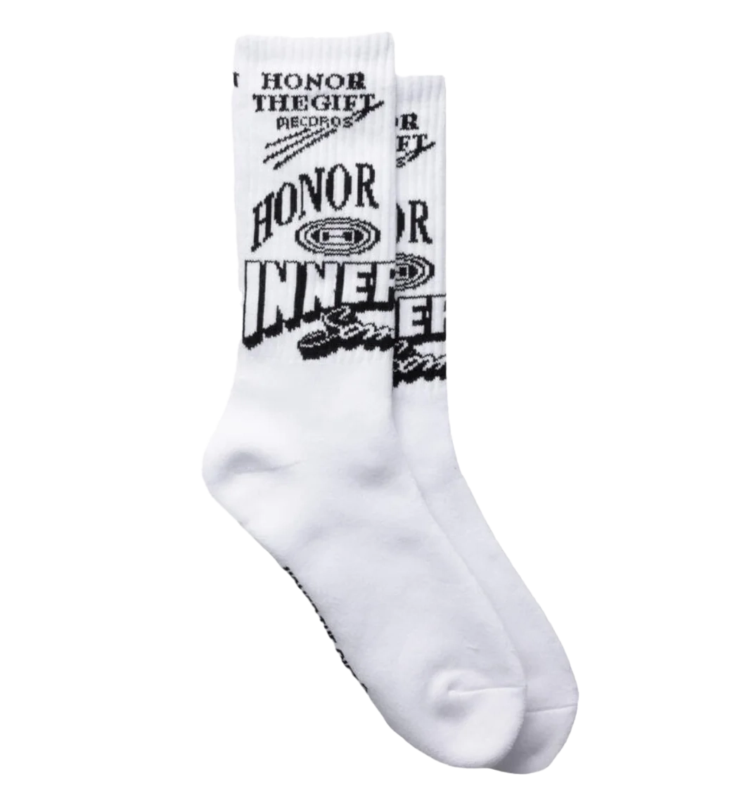 HONOR THE GIFT MIXED GRAPHIC RIBBED SOCKS WHITE - HTG240386