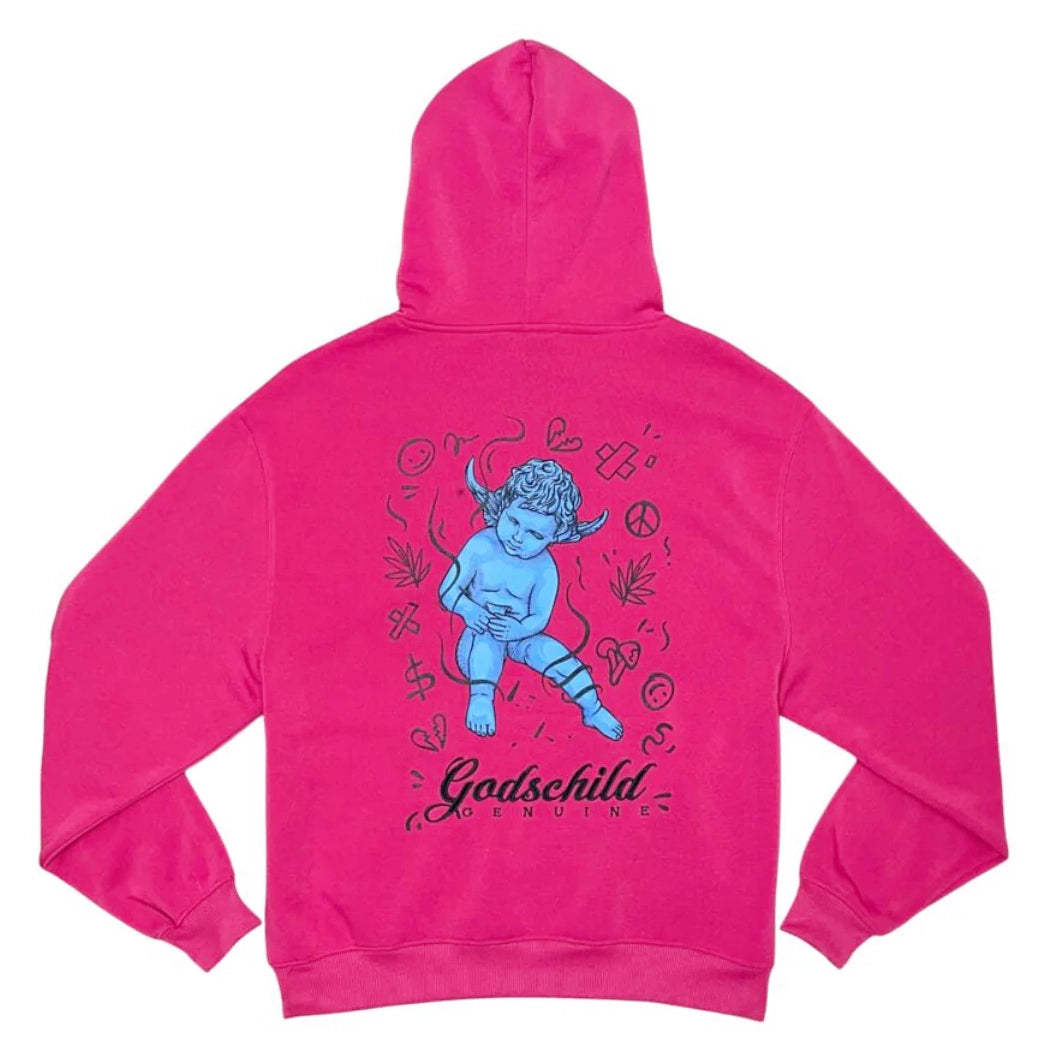GENUINE GRAPHIC HOODIE MAGENTA - GN3289