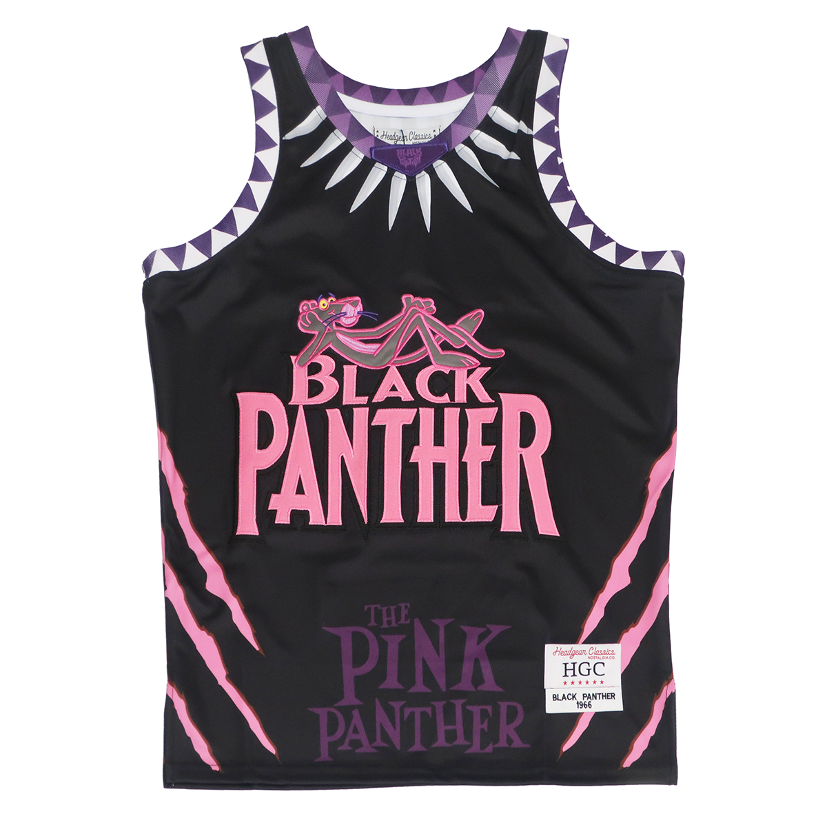 Head Gear Pink Panther Black Basketball Jersey, Black / 2XL